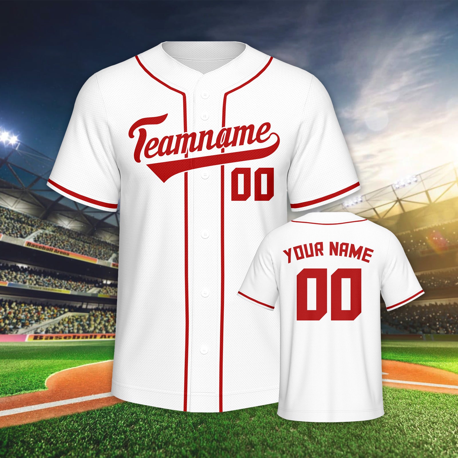 Custom White and Red Authentic Baseball Jersey for Training and Fan Wear